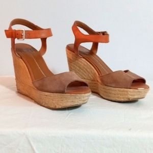 Dolce Vita Noor Wedges, w/braided Espadrille wrapped heel, size 10, tan